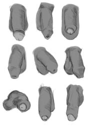 anthro disembodied_penis flaccid foreskin genitals glans hi_res humanoid_genitalia humanoid_penis male partially_retracted_foreskin penis retracted_foreskin romar solo unretracted_foreskin