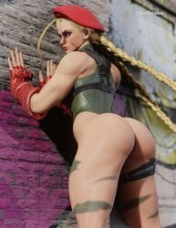 3d big_ass blender blonde_hair bodysuit cammy_white cybrokrimson leaning_forward street_fighter tagme