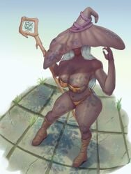 big_breasts dark-skinned_female dark_skin elden_ring elden_ring_nightreign r34priest recluse_(elden_ring) recluse_(nightreign) sweat sweaty thick_thighs witch witch_hat