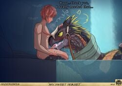 absurd_res anjydrawslewd ass balls bird_wyvern black_body black_fur black_hair blush bodily_fluids body_blush capcom cave cave_background claws clothing cum cum_drip cum_in_mouth cum_inside dark_lighting dialogue dripping duo duo_focus ejaculation erection feathered_scalie feathered_wings feathers feet fellatio female female_penetrated feral fluffy fur furred_scalie genital_fluids genitals green_eyes group hair happy happy_sex heart_symbol hi_res human human_on_feral human_penetrating inside interspecies larger_female light-skinned_male looking_pleasured looking_up looking_up_at_partner male male/female male_penetrating male_penetrating_female mammal monster_hunter multicolored_body multicolored_fur nude nude_male open_mouth orange_body orange_fur orgasm paws penetration penile penile_penetration pupil red_eyes scalie seikret sex size_difference small_dom_big_sub smaller_human sweat sweatdrop tail tongue tongue_out tuft two_tone_body two_tone_fur water waterfall wet wet_body wet_clothing wings yellow_eyes zoophilia