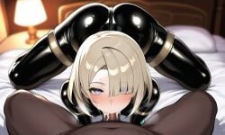 2boys ai_generated blowjob cum_in_mouth femboy freminet_(genshin_impact) genshin_impact latex_suit male male_only vesmi0