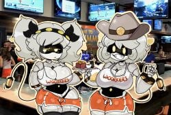 glitch_productions hooters j_(murder_drones) lafreakysky murder_drones v_(murder_drones)