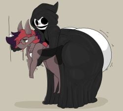 2boys action_lines anal_sex anthro ass_exposed bellyboi13 big_ass big_butt big_dick big_penis dominant_male drooling expressionless lechecker masked_man original_character robe tagme x-ray