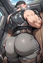 ai_generated ass ass_grab bara big_ass big_ass_(male) big_butt bubble_butt dudebooty17 embarrassed father_and_son gay gears_of_war groping groping_ass incest jd_fenix male male_only marcus_fenix son_dom_father_sub