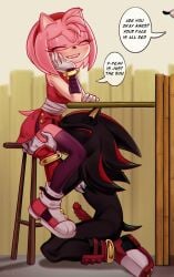 amy_rose amy_rose_(boom) eating_pussy green_eyes mikairi4 pink_hair red_eyes red_penis shadow shadow_the_hedgehog sonic_(series) sonic_boom sonic_the_hedgehog_(series) text_bubble under_the_table
