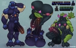 2025 4_fingers abs absurd_res anthro artist_name balls barefoot beard belly_hair big_balls big_pecs big_penis biped blue_beard blue_body blue_facial_hair blue_fur blue_hair blue_horn blue_pubes bodily_fluids body_hair character_name claws colored comparing comparing_penis cum cum_on_body cum_on_leg cumshot digital_drawing_(artwork) digital_media_(artwork) duo ejaculation english_text erection eyeless facial_hair fan_character feet fingers foreskin frottage fur genital_fluids genitals glans green_body green_fur green_hair green_pubes hair half-erect hand_on_leg hand_on_penis hand_on_thigh hi_res high-angle_view holding_penis horn huge_filesize humanoid_genitalia humanoid_penis long_penis male male/male markings microsoft minecraft mojang motion_lines multicolored_penis musclegut muscular muscular_anthro muscular_male navel nipples nude nude_anthro nude_male orange_markings pecs penile penis penis_grab penis_size_difference penises_touching pink_horn pink_markings precum presenting presenting_penis pubes purple_balls purple_body purple_nipples saggy_balls sex signature slightly_chubby slightly_chubby_anthro slightly_chubby_male text thick_penis toe_claws trick_rex tumblr two_tone_penis uncircumcised warden_(minecraft) xbox_game_studios yellow_body