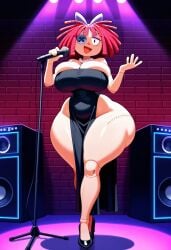 ai_generated black_dress dress front_view glitch_productions huge_ass huge_breasts mommy ragatha_(the_amazing_digital_circus) singing skimpy skimpy_clothes smug tagme the_amazing_digital_circus thick_thighs useless_clothing wide_hips