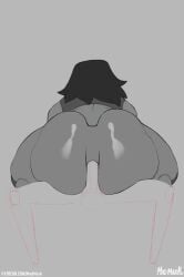 1boy 1girls animated big_ass big_butt big_hips black_and_grey bound_wrists deltarune long_hair madmark monochrome riding riding_penis sentones susie_(deltarune) tagme video