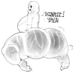 1girls ass ass_focus ass_shake balls big_ass booty_shake caliminasty enormous_ass freaksawthem huge_ass huge_balls hyper hyper_ass large_ass looking_at_viewer original_character side_view sweat sweating twerk twerking