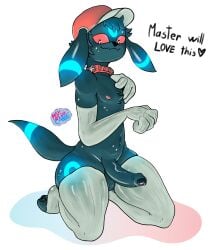 anthro armwear ass balls big_breasts black_body bodily_fluids breasts clothing collar digital_drawing_(artwork) digital_media_(artwork) eeveelution elbow_gloves english_text erection femboy fur generation_2_pokemon genitals glistening glistening_body gloves hair handwear hat headgear headwear hi_res legwear looking_at_viewer male mammal nintendo nipples nude penis playboi.canine pokemon pokemon_(species) red_clothing red_collar red_hat red_headwear shaded shiny_pokemon simple_background smile solo sweat sweaty_body sweaty_clothing tail text thigh_highs umbreon