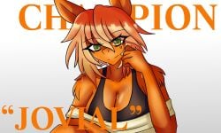 1girls 2025 airiin220 big_breasts bra breasts cleavage crossover cyberairiin_(airiin220) english_text female female_only furry furry_only green_eyes horse_race_tests jovial_merryment mindscape piercing short_hair short_hair_female sports_bra sweat text tomboy zenless_zone_zero