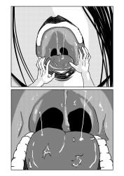 1boy 1girls absurd_res comic female_pred giantess man_eating_witch_(shoulderenjoyer) oral_vore shoulderenjoyer tagme vore