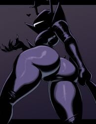 <3 1ambiguous ambiguous_gender antlers ass ass_focus big_ass black_body black_clothing claws clothed deltarune demidoggo fully_clothed heart heart_symbol hi_res monster sharp_claws solo solo_focus tagme the_roaring_knight thick_ass thick_thighs undertale_(series) viewed_from_behind viewed_from_below
