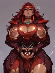 ai_generated angry_expression areolae avengers bare_thighs blush brown-skinned_female exposed_breasts gigantic_breasts green_eyes heart_hands huge_areolae huge_breasts huge_nipples huge_thighs long_hair marvel marvel_comics marvel_rivals massive_breasts nipples oatmealdood puffy_nipples red_eyes ripped_clothing scarlet_witch scarlet_witch_(marvel_rivals) solo_female squatting sweat sweatdrop thick_body thick_female thick_thighs thighs voluptuous voluptuous_female wanda_maximoff x-men