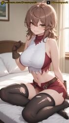 1girls 2025 4k ai ai_assisted ai_generated anime anime_style artist_name barefoot breasts brown_eyes brown_hair dreamyan_ai dudungeon_ni_deai_wo_motomeru_no_wa_machigatteiru_darou_ka female female_only hi_res high_quality high_resolution highres liliruca_arde midriff patreon ripped_clothing seductive seductive_eyes seductive_look seductive_pose seductive_smile short_hair shortstack stockings thick_ass thick_thighs thigh_highs thighhighs thighs uncensored white_body white_skin