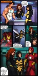 black_widow_(marvel) iron_man iron_man_and_the_arthropod_avengers marvel_comics tony_stark wasp_(marvel)