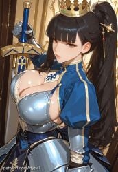 ai_generated alternate_costume alternate_version_at_source asian_female big_breasts black_hair breasts eve_(stellar_blade) female hypet indoors long_hair long_legs saber saber_(fate) shiny shiny_skin stellar_blade tagme thick thick_ass thick_legs thick_thighs thighs video_game_character video_games wet