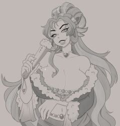 big_breasts breasts cleavage female furry huge_breasts jinx_doodle tagme thick_thighs wide_hips