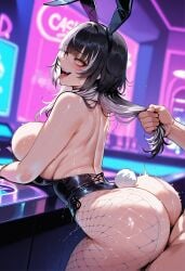 1boy 1girls ai_generated ass big_breasts black_hair breasts bunny_ears bunnysuit female female_focus hips hololive hololive_english hololive_english_-advent- huge_ass huge_breasts huge_cock large_breasts looking_at_viewer looking_pleasured open_mouth sex shiori_novella thick_thighs thighs two_tone_hair vaginal_penetration vaginal_sex virtual_youtuber white_hair wide_hips yellow_eyes