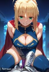 ai_generated anal anal_beads anal_object_insertion artoria_pendragon bangs belliora blonde_hair blush breasts butt_plug clitoris dildo eyebrows_visible_through_hair female female green_eyes hair_between_eyes heart heart-shaped_pupils jacket large_breasts long_hair looking_at_viewer lying medium_breasts navel object_insertion open_clothes open_eyes pillow pussy sex_toy shiny shiny_skin smile solo spread_legs symbol-shaped_pupils tagme thighs vaginal_object_insertion vaginal_penetration