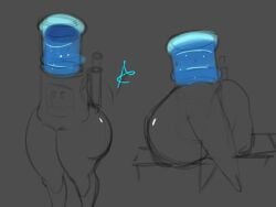 animate_inanimate armless ashclone big_ass deltarune huge_ass machine shitpost water water_cooler water_cooler_(deltarune)