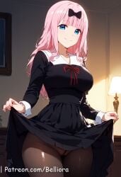 ai_generated anus apron ass ass_grab bangs belliora bent_over black_dress black_thighhighs blue_eyes blush breasts close_mouth clothing dress enmaided female female female_only frills from_behind fujiwara_chika headdress headwear kaguya-sama_wa_kokurasetai_~tensai-tachi_no_renai_zunousen~ large_breasts legwear long_hair looking_at_viewer looking_frant maid maid_apron maid_headdress male night nopan pink_hair presenting pussy sky sleeveless sleeveless_dress solo solo_focus spread_anus stable_diffusion straight thighhighs thighs uniform vagina waist_apron white_apron wrist_cuffs
