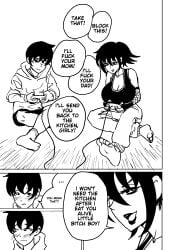 1boy 1girls comic female female_pred giantess male male_prey oral_vore shoulderenjoyer tagme vore