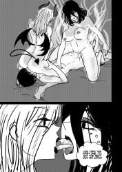 1boy 2girls comic female_pred giantess man_eating_witch_(shoulderenjoyer) oral_vore shoulderenjoyer tagme vore