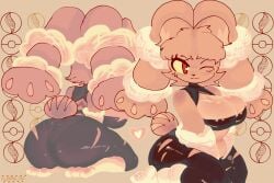 big_breasts breasts cleavage_cutout female furry huge_breasts leggings lopunny mega_evolution mega_lopunny miaval_tec pokemon pokemon_(species) thick_thighs