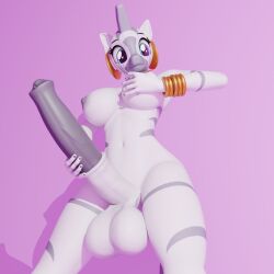 3d anthro balls breasts cock from_above from_front_position futa_focus futa_solo futanari genitals horse horse_penis horsecock huge_cock intersex intersex/female naked nude penis simple_background zecora_(mlp)