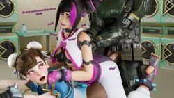 1boy 1boy2girls 2girls 2girls1boy 3d 3d_(artwork) 3d_background 3d_model 3d_render 8k blizzard_entertainment boobs_out breasts breasts breasts_out cock dick feet feet_focus feet_up foot_focus hi_res highres juno_(overwatch) kazworksnsfw kiriko_(overwatch) kiriko_kamori lesbian_sex moaning moaning_in_pleasure overwatch overwatch_2 penis sex soles stacking teo_minh threesome toes toes_curled toes_scrunch vaginal_penetration yuri