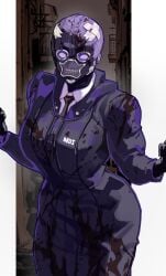 1female big_breasts black_clothing child_bearing_hips curvy_female dorohedoro fully_clothed masked_female muscular_female noi_(dorohedoro) ongjolpark