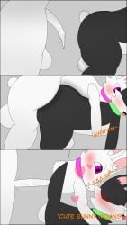 absurd_res anthro balls big_balls bunnythefemboy1 comic duo femboy foreskin genitals hi_res lagomorph leporid long_foreskin male male/male mammal penetration penis rabbit sex uncircumcised