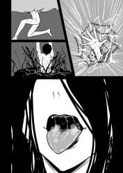 1boy 1girls absurd_res comic female_pred giantess man_eating_witch_(shoulderenjoyer) oral_vore shoulderenjoyer tagme vore