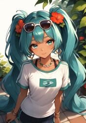 ai ai_generated anime anime_girl anime_style cute cute_face cute_fang earrings earrings_(henry_stickmin) earrings_only necklace necklace_between_breasts necklace_only outdoor_nudity outdoor_sex outdoors smile smile_precure smiley_face standing standing_on_one_leg standing_sex summer summer_smith summertime_saga sunglasses sunglasses_on_head sunglasses_removed sunlight sunlight_rays sunlightnova vocaloid vocaloid_3 vocaloid_4