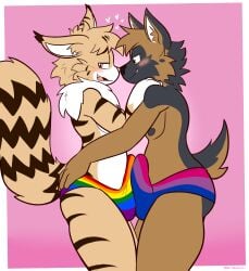 2025 absurd_res anthro anthro_on_anthro ass big_butt bisexual_pride_colors black_body black_fur black_nipples black_nose blush brown_body brown_fur brown_stripes canid canine canis domestic_cat domestic_dog duo erection_under_briefs felid feline felino felis frottage fur german_shepherd herding_dog hi_res hip_grab hug interspecies lgbt_pride looking_at_another looking_away maine_coon male male/male mammal mane nipples open_mouth pastoral_dog penile penises_touching pink_nose pride_colors purple_eyes rainbow_pride_colors sex side_view smile smirk striped_body striped_fur stripes tan_body tan_fur whiskers white_body white_fur white_inner_ear