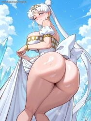 1girls ai_generated huge_ass looking_at_viewer tagme white_hair