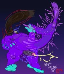 2boy 5_toes anal anal_sex bara barefoot bbc big_black_cock big_feet big_hands big_sub bulge cum_while_penetrated cyan_countershading dark-skinned_male dark_skin demon_tail foreskin friday_the_13th gay glans hyper hyper_balls hyper_bulge hyper_glans hyper_penis imp impmonkey interspecies jason_voorhees male/male male_only monkey motion_lines muscular muscular_male naked nes_jason papules purple_balls purple_nipples purple_penis purple_skin red_eyes saggy_balls size_difference small_dom small_dom_big_sub smoogmapuun smoogmapuun_(artist) soles stomach_bulge swinging_balls toes twitching uncut veiny_penis what what_has_science_done what_the_fuck where_is_your_god_now wtf wtf_is_this yaoi yellow_cum