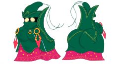 1girls ancient_minister bbw big_ass cloak female female_only gender_transformation glowing_eyes model_sheet rule_63 super_smash_bros. white_background