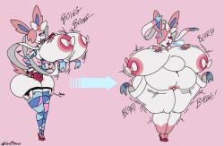 1girls anthro areola_slip arrow bbw big_areola big_ass big_belly big_breasts blush boing boing_boing bouncing_breasts breasts breasts_bigger_than_body breasts_bigger_than_head bubble_butt bunny_ears bunny_girl chubby chubby_female compressed compressed_breasts english_text fat fat_female female female_focus female_only furry gigantic_breasts hammerspace heart hidden_buxom huge_areolae huge_belly huge_breasts huge_nipples huge_thighs hyper hyper_breasts large_breasts nintendo obese obese_female pokémon_(species) pokemon pokemon_(species) rabbit rabbit_ears rabbit_girl removing_clothing seductive seductive_eyes seductive_look seductive_pose seductive_smile simple_background skeletal_boy sweat sweatdrop sylveon thick_thighs white_hair xanderdwulfe