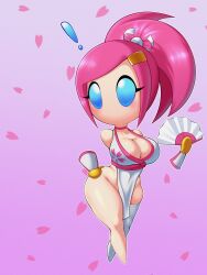 1girls 2025 big_breasts blue_eyes blush blushing breasts cherry_blossoms cleavage clothed clothing curvaceous curvy curvy_figure eyelashes female female_only floating_hands gradient_background hairclip hi_res highres hourglass_figure kirby_(series) kirby_planet_robobot large_breasts light-skinned_female light_skin ninja pink_hair ponytail revealing_clothes shiny_skin skindentation sleepiitreat solo solo_female susanna_patrya_haltmann susie_(kirby) thick thick_hips thick_legs thick_thighs thighhighs video_games wide_hips