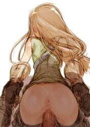 1boy ass branch_(blackrabbits) cum cum_in_pussy female final_fantasy final_fantasy_tactics final_fantasy_tactics_(original) from_behind gauntlets long_hair male penis pussy sex sketch straight uncensored vaginal_penetration