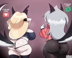 2025 absurd_res anal anal_sex anthro ass big_breasts big_butt black_body black_fur breasts buttplug buttplug_tail canid canid_demon canine charlie_morningstar charlie_morningstar_(hazbin_hotel) demon demon_humanoid duo fake_tail female fur grey_hair hair hazbin_hotel hellaverse hellhound helluva_boss hi_res huge_breasts huge_butt humanoid lollipopcon long_hair loona_(helluva_boss) mammal mythological_canine mythological_creature mythology penetration plug_(sex_toy) sex_toy tail_plug white_body white_fur
