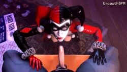 1boy 1girls 3d batman batman:_arkham_knight batman_(bruce_wayne) batman_(series) blowjob bondage cum_in_mouth dc dc_comics forced_orgasm handjob harley_quinn harley_quinn_(arkham) harley_quinn_(arkham_knight) harley_quinn_(classic) no_sound oral partially_clothed_female partially_clothed_male reverse_forced_oral reverse_rape sfm source_filmmaker tagme uncouthsfm video