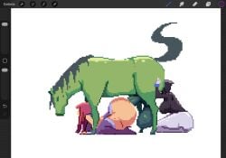 anal anal_sex beast_boy beast_rimming dc_comics doggy_style horse horsecock on_all_fours pixel_art pixzapix poorly_tagged raven_(dc) rimjob rimming rimming_horse starfire teen_titans zoophilia