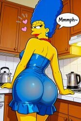 ai_generated big_ass dress looking_at_viewer marge_simpson ready_for_sex the_simpsons thighs