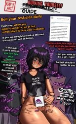 balls_torture ballsack bedroom black_lives_matter blush bnwo bodywriting bottomless broken_glasses cock_and_balls_torture coffee coffee_mug cracked_glass dark_hair emo english_text faggot femboy femboy_only feminine_male feminization glasses hispanic hispanic_male homophobic_slur how_to kaf3art male male_only mug pain painful qos_clothing raceplay ryona scars scars_on_thighs slur solo solo_femboy solo_male sterilized text thick_thighs torture tutorial
