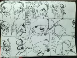 bikini bite black_and_white blowjob cartoon comic handjob insane_okamy mandy_(billy_and_mandy) sketch the_grim_adventures_of_billy_and_mandy