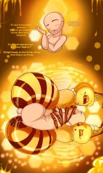 absurd_res ambiguous_fluids anal anal_sex anon anthro arthropod arthropod_abdomen arthropod_abdomen_genitalia arthropod_abdomen_penetration arthropod_abdomen_penis arthropod_abdomen_vulva asking asking_another asking_how bad_grammar balls bee beehive beehive_frame bodily_fluids catch catching crown dialogue drop enjoying enjoyment fan_character female fluffy_belle_(spikelove15) flutty_belle_(spikelove15) flying food fountain from_behind_position from_front_position genital_fluids genitals group happy headgear hi_res honey_(food) honey_bee honey_drip human hymenopteran insects intersex intersex/male looking_at_another looking_pleasured lying male male/female male_human/female_insect mammal motion_lines movement multicolored_body nervous on_back open_mouth penetration penile penile_penetration penis penis_in_ass queen_bee raised_hand seductive sex shaking simple_background size_difference small_balls smaller_male smile smiley_face spikelove15 tongue tongue_out tremble_lines tremble_spikes trembling trembling_for_pleasure trio vaginal_fluids vulva wet_balls wide_abdomen wings yellow_background