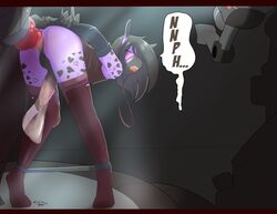 anal anal_insertion anal_sex anus arms_behind_back ass ball_gag balls bent_over blush condom cum dildo equine erection filled_condom fucking_machine furry furry_only gag girly horse humanoid insertion machine male male_only masturbation mechanical non-human penetration penis restrained sex_machine sex_toy solo spreader_bar stockings yaoi zeiro